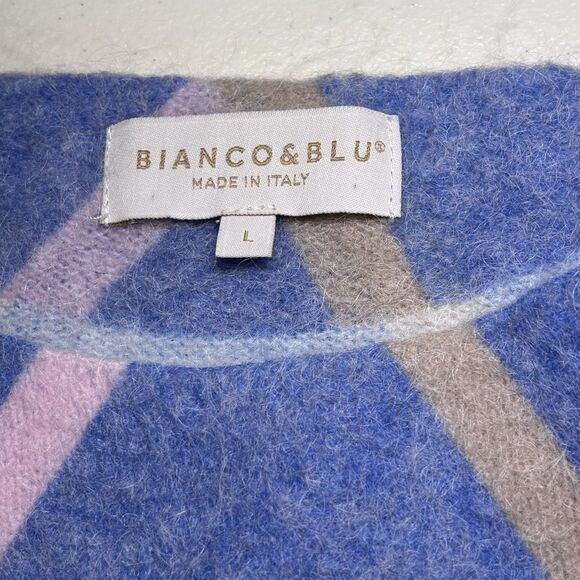 Bianco & Blu Mohair/Wool Blend Blue&Pink Knit Sweater Size Medium made in Italy - Picture 7 of 15